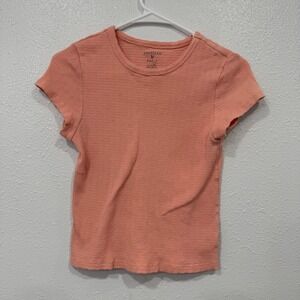 American Eagle Ribbed T‎ Shirt Womens XL Short Sleeve Peach Casual Top